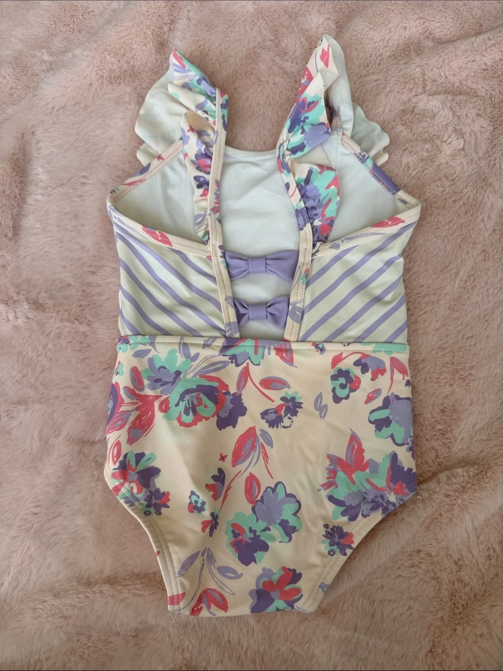 Ruffle Butts Floral Bow Swimsuit 12-18 m